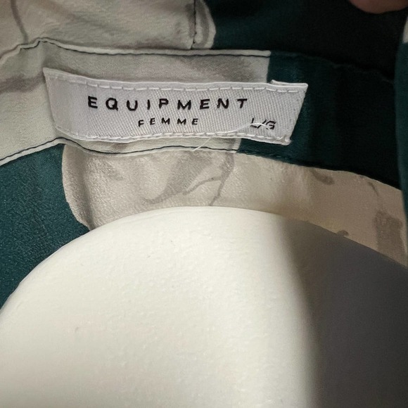 Equipment Green Floral Wrap Blouse - Picture 6 of 7